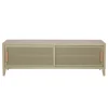 Meuble Tv B2 Bas Perfore Metal Beige / L 160 X H 51 Cm - Poignees Chene - Tolix