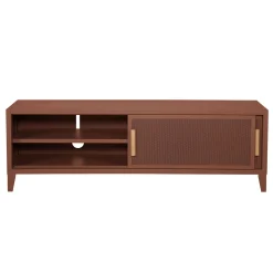 Meuble Tv B2 Bas Perfore Metal Marron / L 160 X H 51 Cm - Poignees Chene - Tolix