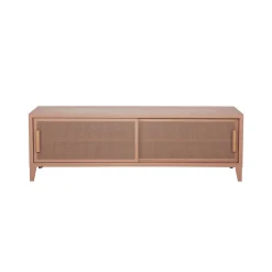 Meuble Tv B2 Bas Perfore Metal Rose / L 120 X H 51 Cm - Poignees Chene - Tolix