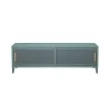 Meuble Tv B2 Bas Perfore Metal Vert / L 120 X H 51 Cm - Poignees Chene - Tolix