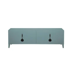 Meuble Tv B2 Bas Perfore Metal Vert / L 120 X H 51 Cm - Poignees Chene - Tolix