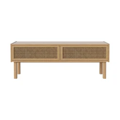 Meuble Tv Cana Fibre Vegetale Bois Naturel / L 128 X H 46 Cm - Chene & Cannage Rotin - Bolia