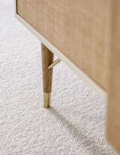 Meuble Tv Fibre Vegetale Bois Blanc / L 160 X H 80 Cm - Fibre Naturelle & Laque - Red Edition