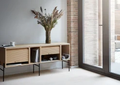 Meuble Tv Hifive Bois Naturel / Meuble Tv - L 150 X H 65 Cm - Northern