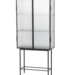 Meuble Vitrine Haze Metal Verre Noir Transparent / Vitrine - L 70 X H 155 Cm - Verre Arme - Ferm Living
