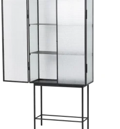 Meuble Vitrine Haze Metal Verre Noir Transparent / Vitrine - L 70 X H 155 Cm - Verre Arme - Ferm Living