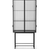 Meuble Vitrine Haze Metal Verre Noir / Vitrine - L 70 X H 155 Cm - Verre Cannele - Ferm Living