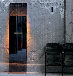 Miroir Lumineux Diva Verre Gris L 50 X H 200 Cm - Glas Italia