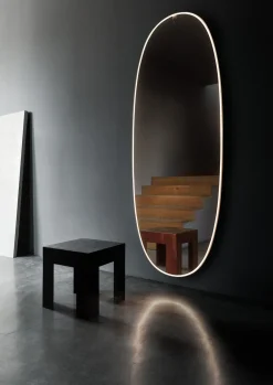 Miroir Lumineux La Plus Belle Argent Metal Led / By Starck - H 205 Cm - Flos
