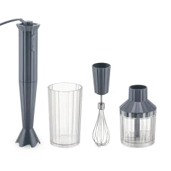 Mixeur Plongeant Plisse Plastique/ 500 W - Avec Bol Gradue, Hachoir & Fouet - Alessi