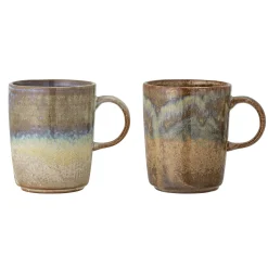 Mug Dahlia Ceramique/ Set De 2 - Gres - Bloomingville