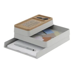 Organiseur De Bureau Arrange N°1 Plastique Gris / Set 3 Pieces Empilable - Muuto