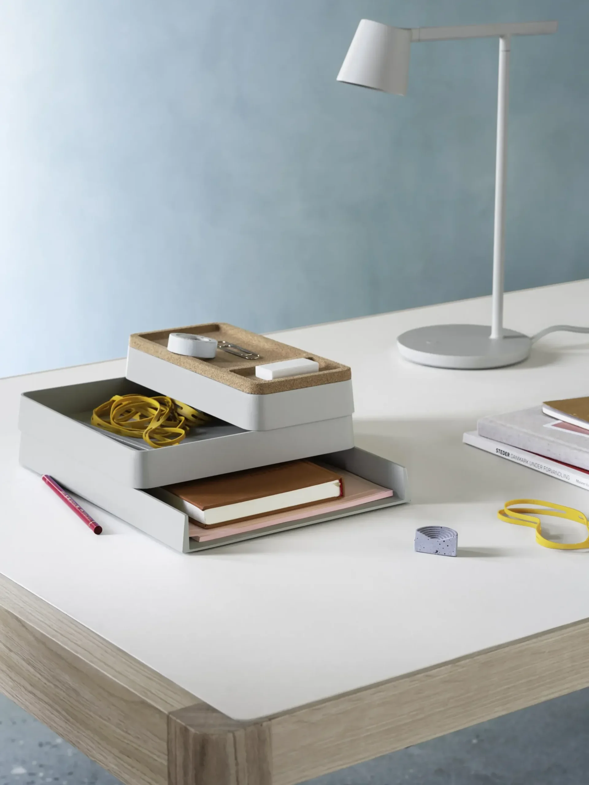 Organiseur De Bureau Arrange N°1 Plastique Gris / Set 3 Pieces Empilable - Muuto