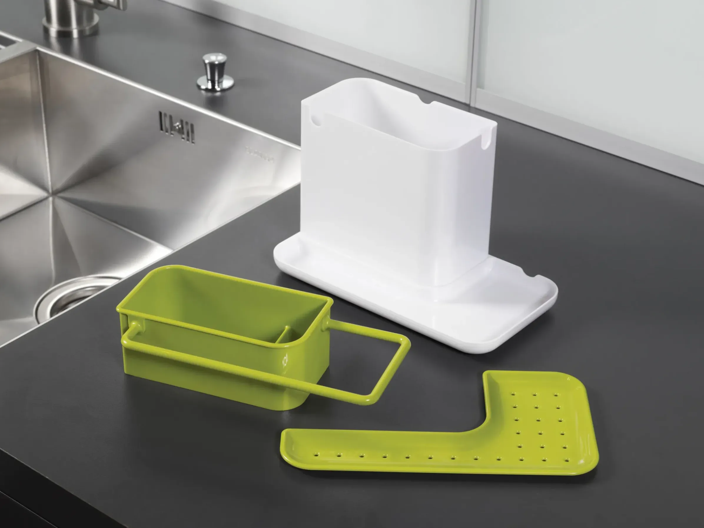Organiseur D'Evier Caddy Plastique Vert - Joseph Joseph