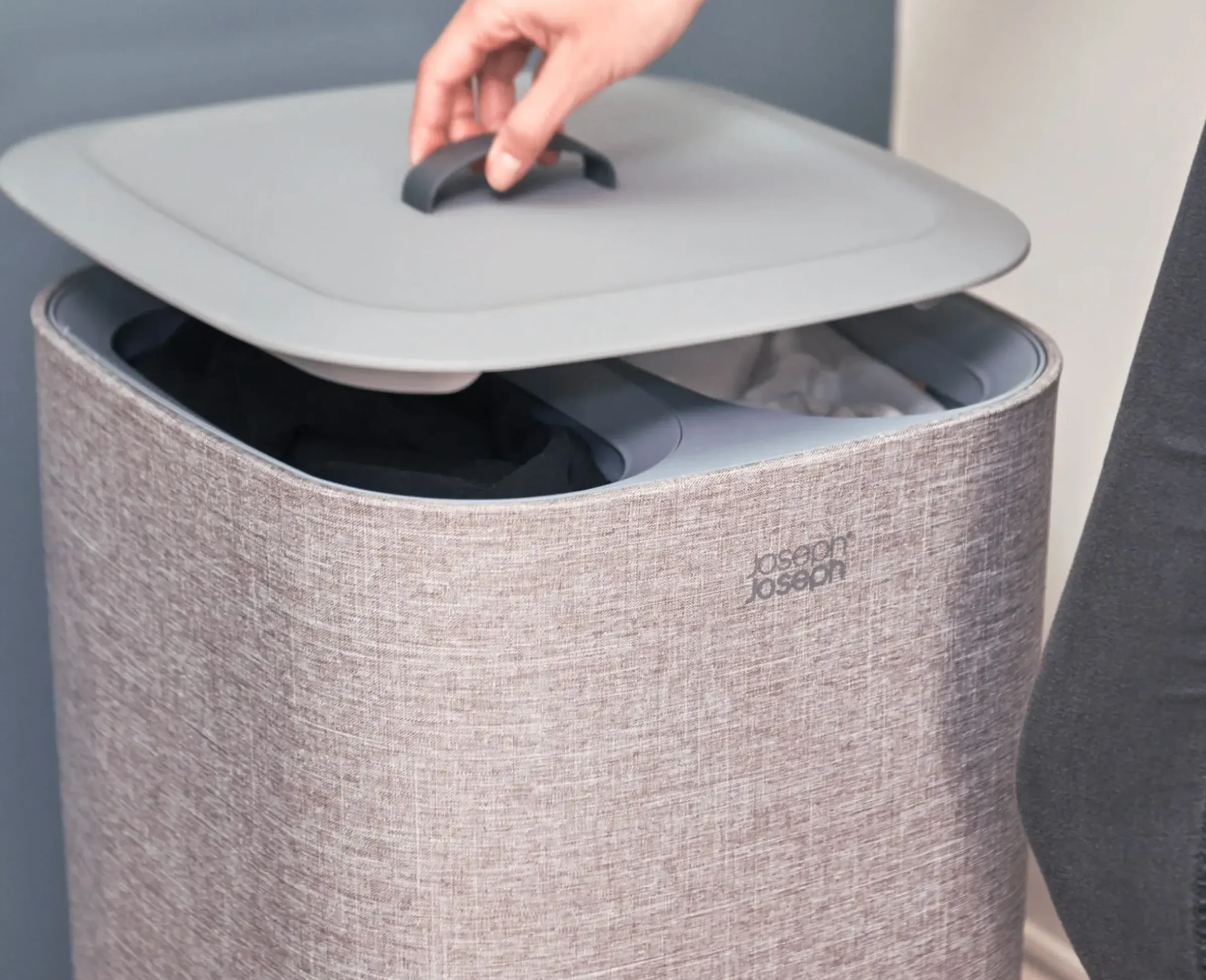 Panier A Linge Tota Plastique/ 60 Litres - 2 Bacs Avec Sacs Transportables - Joseph Joseph