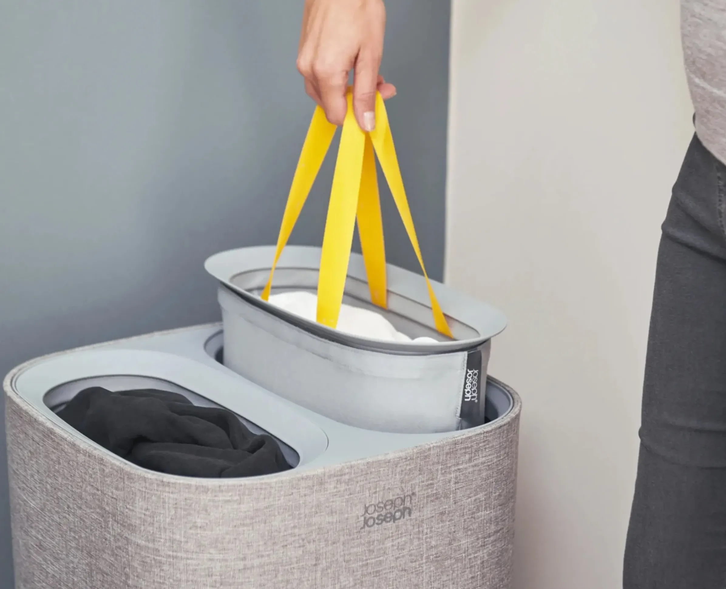 Panier A Linge Tota Plastique/ 60 Litres - 2 Bacs Avec Sacs Transportables - Joseph Joseph