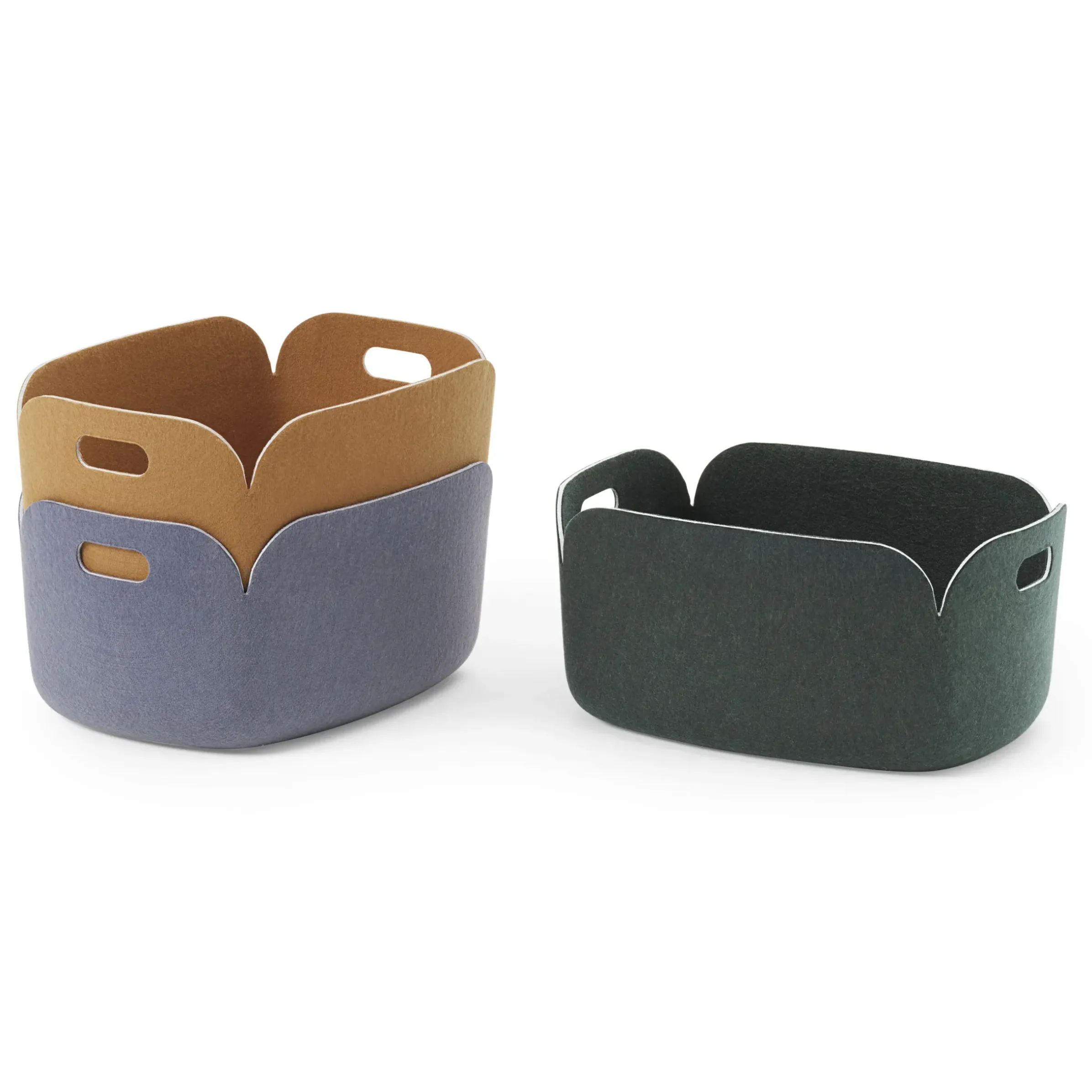Panier Restore Tissu Bleu Gris / 35 X 48 Cm - Feutre 100% Recycle - Muuto