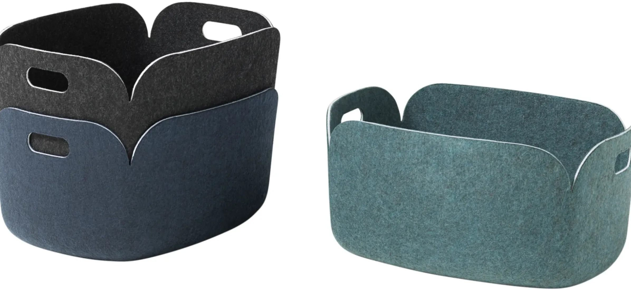 Panier Restore Tissu Noir / 35 X 48 Cm - Feutre 100% Recycle - Muuto