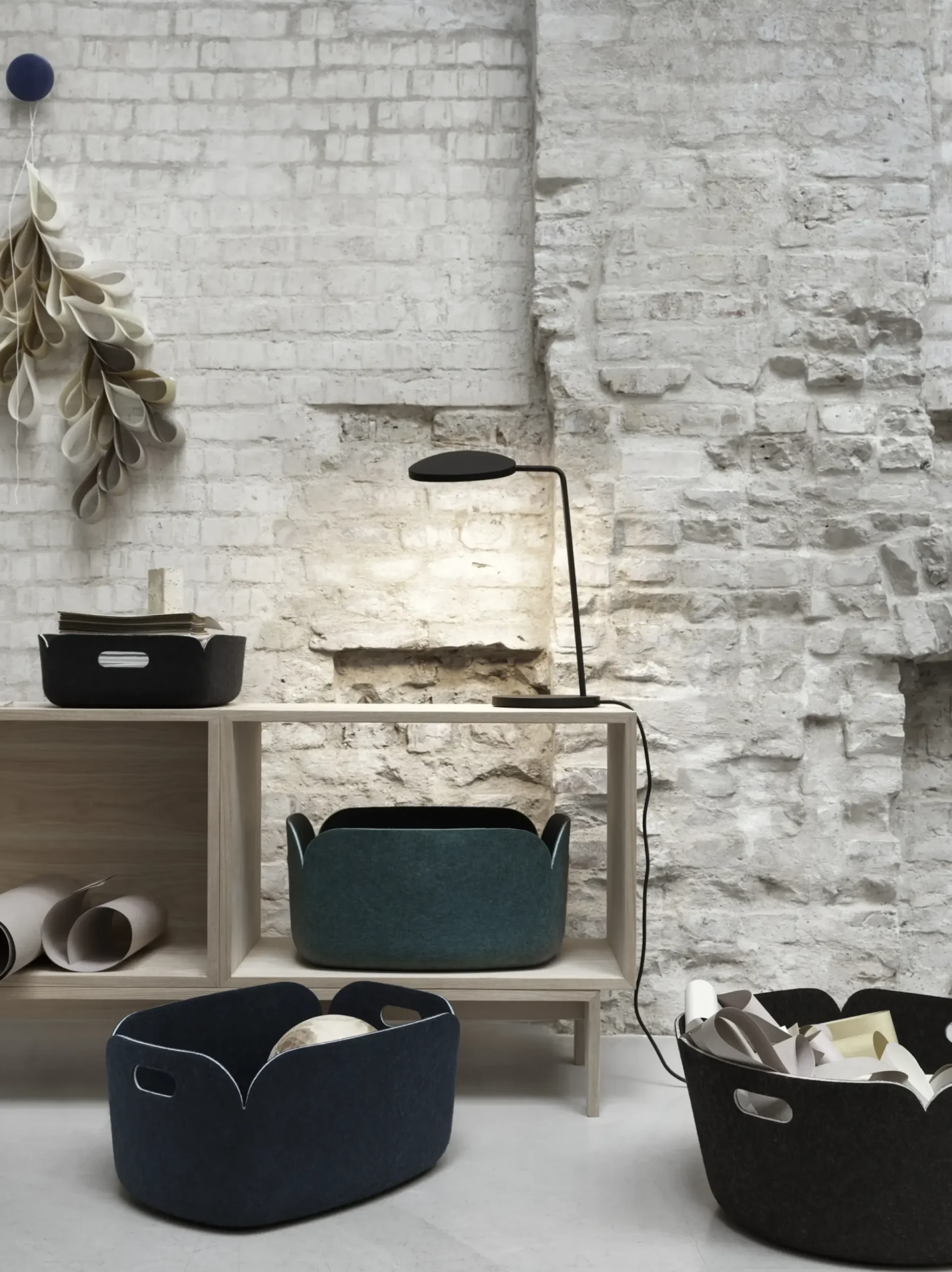 Panier Restore Tissu Noir / 35 X 48 Cm - Feutre 100% Recycle - Muuto