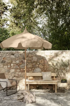 Parasol Lull Tissu Beige / O 200 Cm - Tissu & Bois - Ferm Living