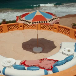 Parasol The Amalfi Tissu Bois Rose Multicolore / O 230 Cm - Business & Pleasure