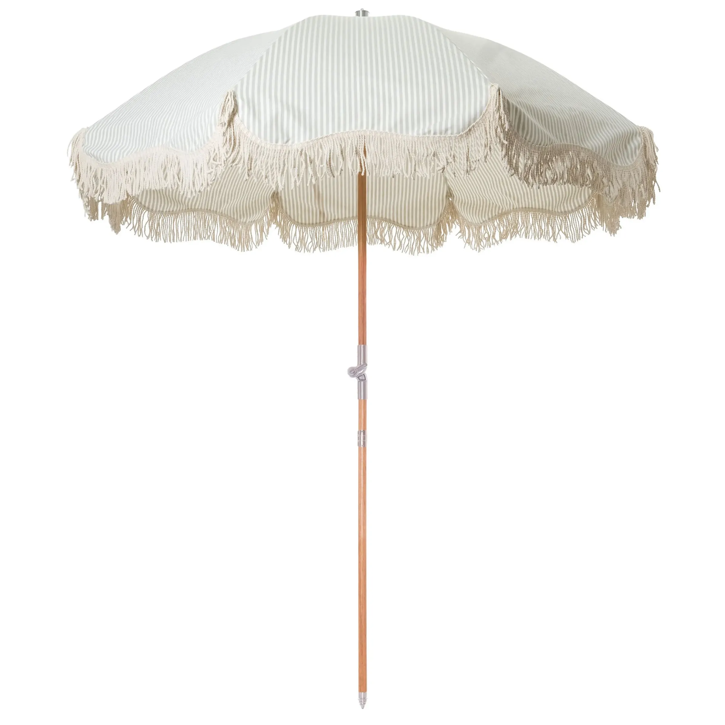 Parasol The Premium Beach Tissu Bois Blanc Vert Beige / O 180 Cm - Inclinable - Business & Pleasure