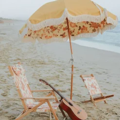 Parasol The Premium Beach Tissu Bois Jaune / O 180 Cm - Inclinable - Business & Pleasure