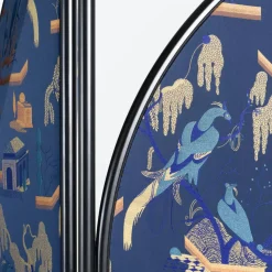 Paravent Feng Tissu Bleu / L 140 X H 194 Cm - Wiener Gtv Design