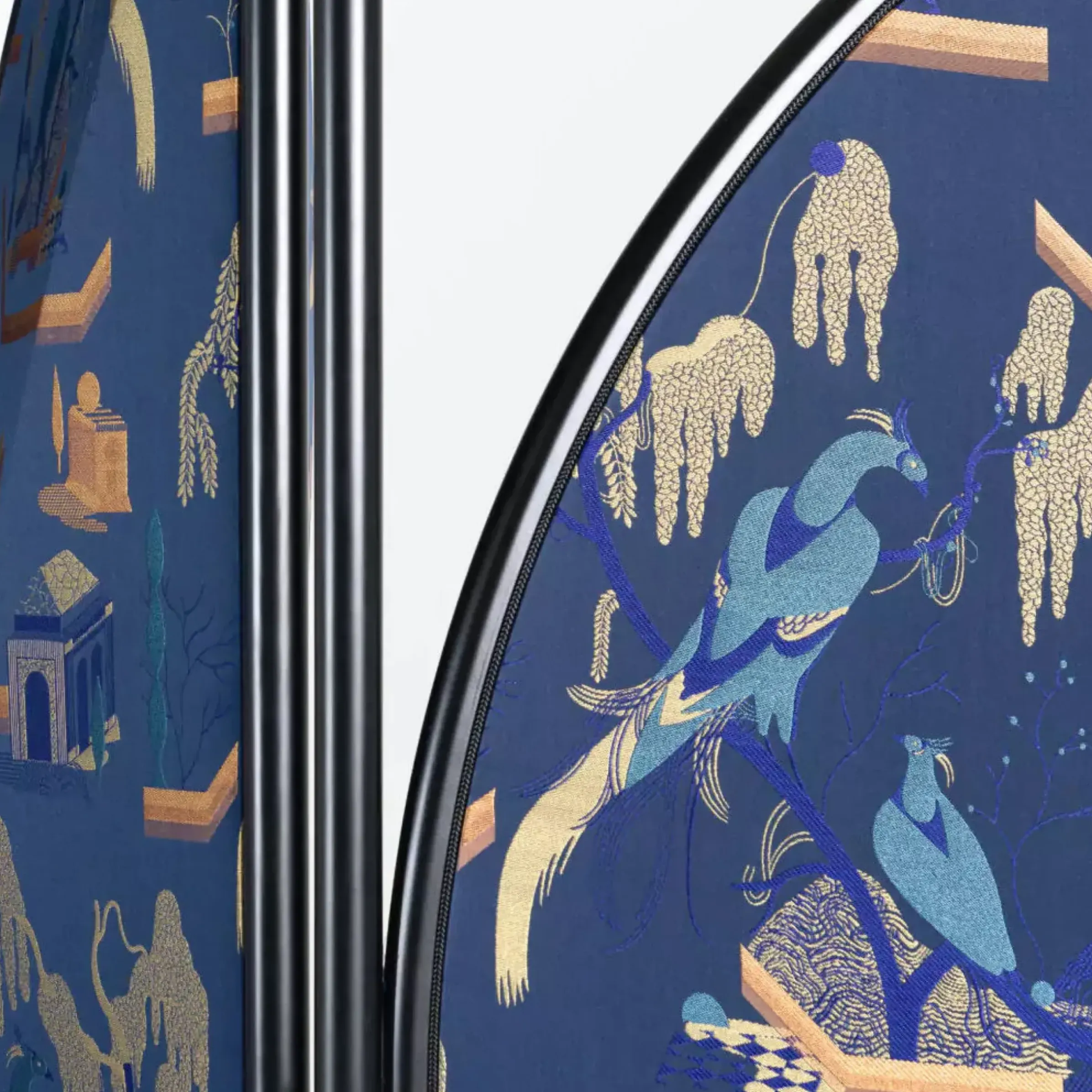 Paravent Feng Tissu Bleu / L 140 X H 194 Cm - Wiener Gtv Design