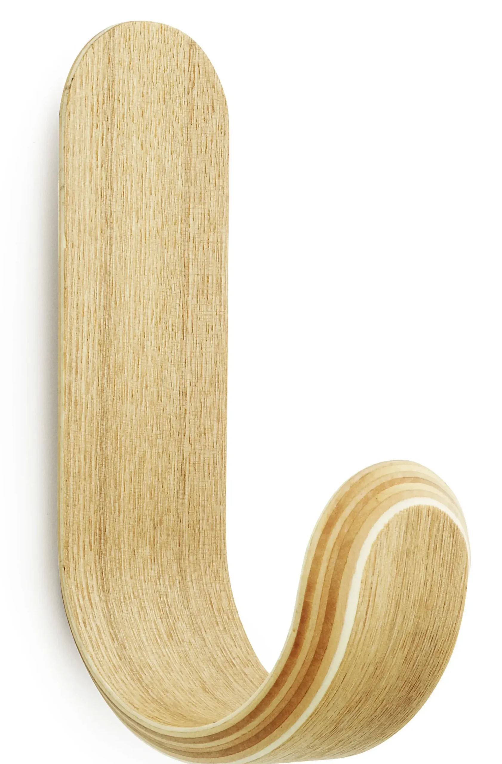 Patere Curve Bois Naturel / H 17,7 Cm - Normann Copenhagen