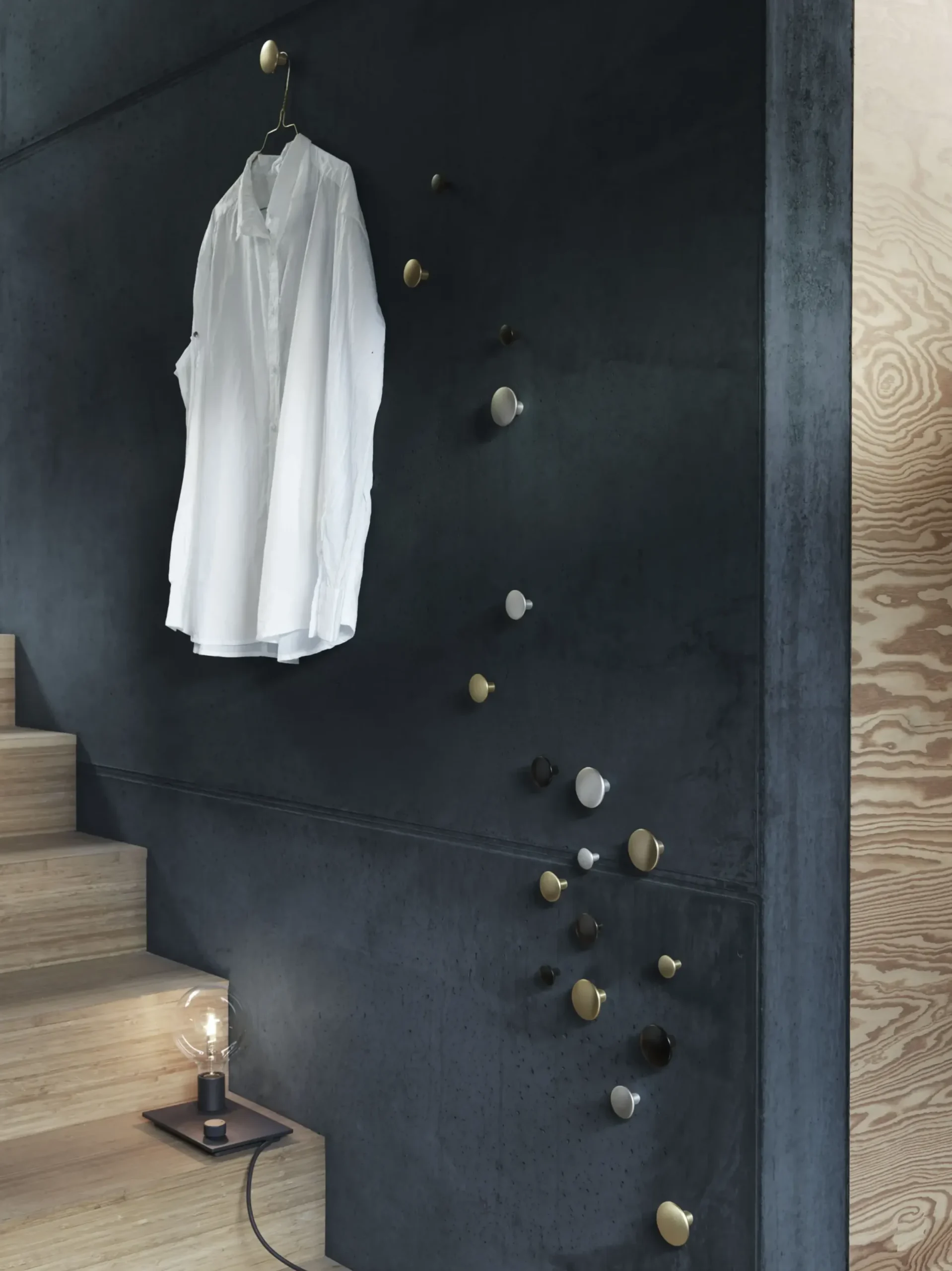 Patere The Dots Metal Metal Marron Beige / Set De 5 - Muuto