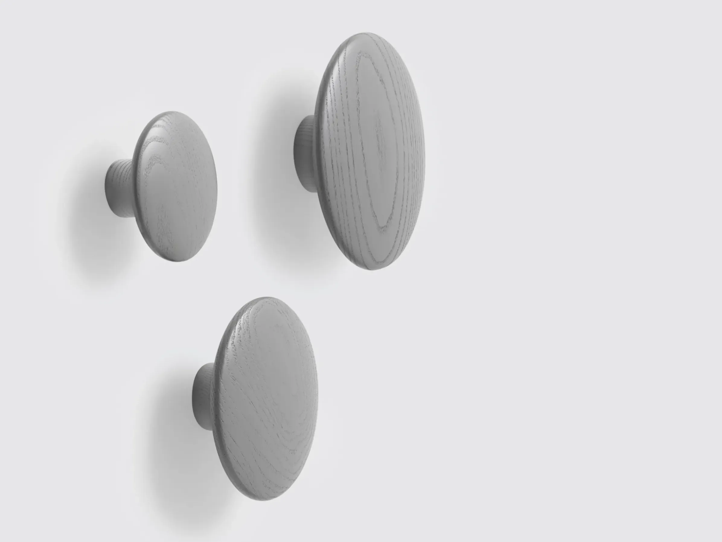 Patere The Dots Wood Bois Gris / Small - O 9 Cm - Muuto
