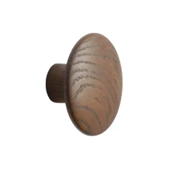 Patere The Dots Wood Bois Marron / Small - O 9 Cm - Muuto