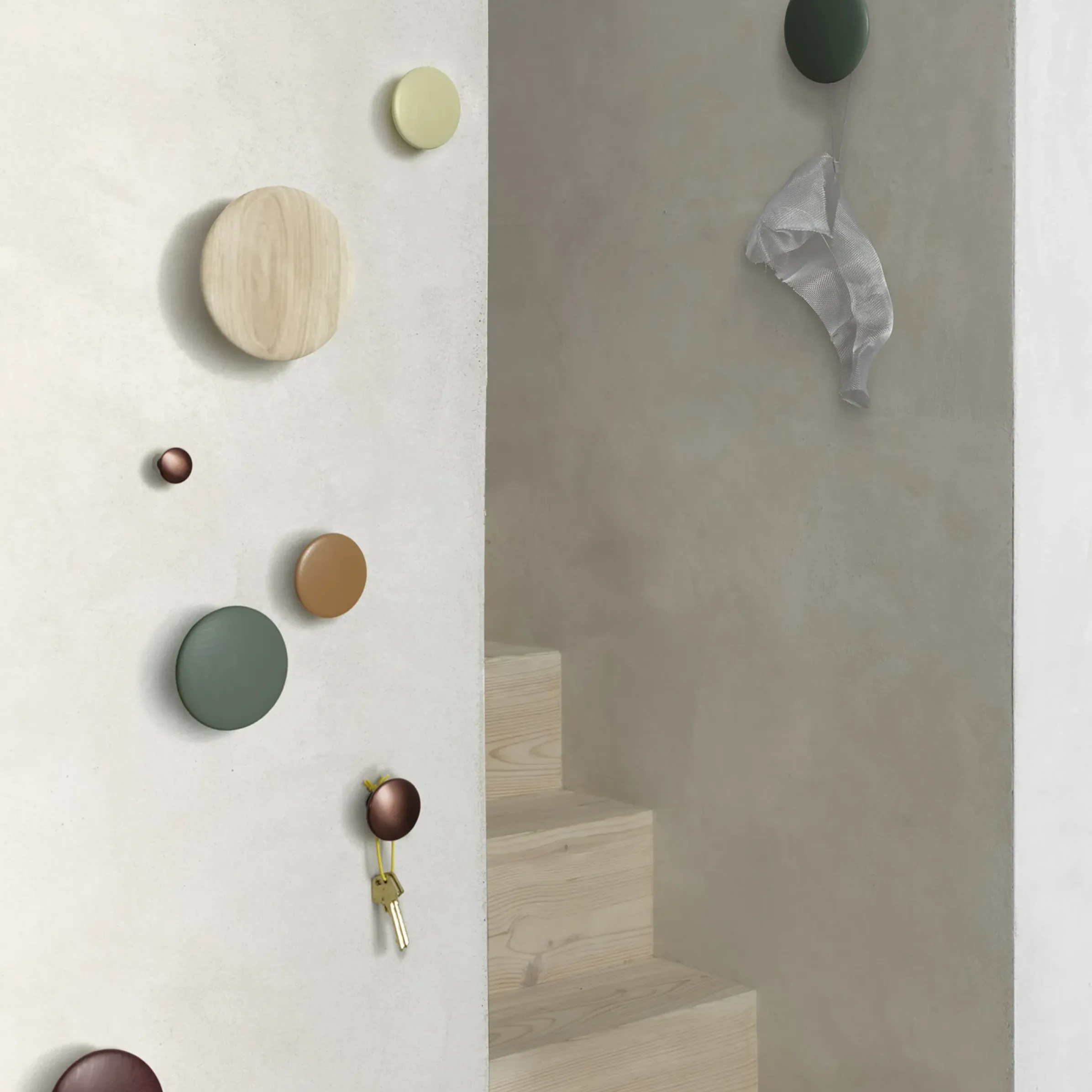 Patere The Dots Wood Bois Marron / Small - O 9 Cm - Muuto