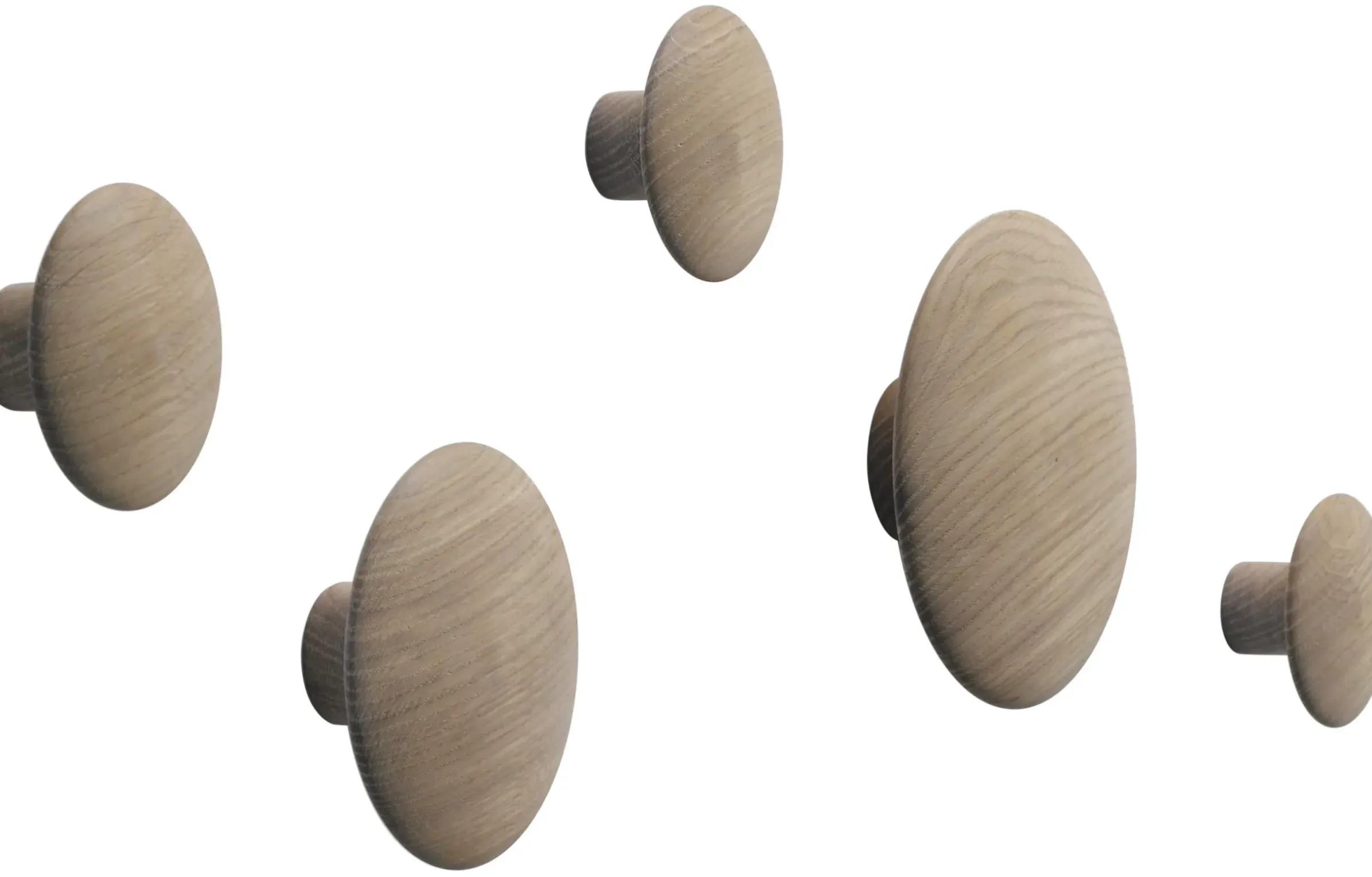 Patere The Dots Wood Bois Naturel / Set De 5 - Muuto