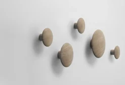 Patere The Dots Wood Bois Naturel / Set De 5 - Muuto