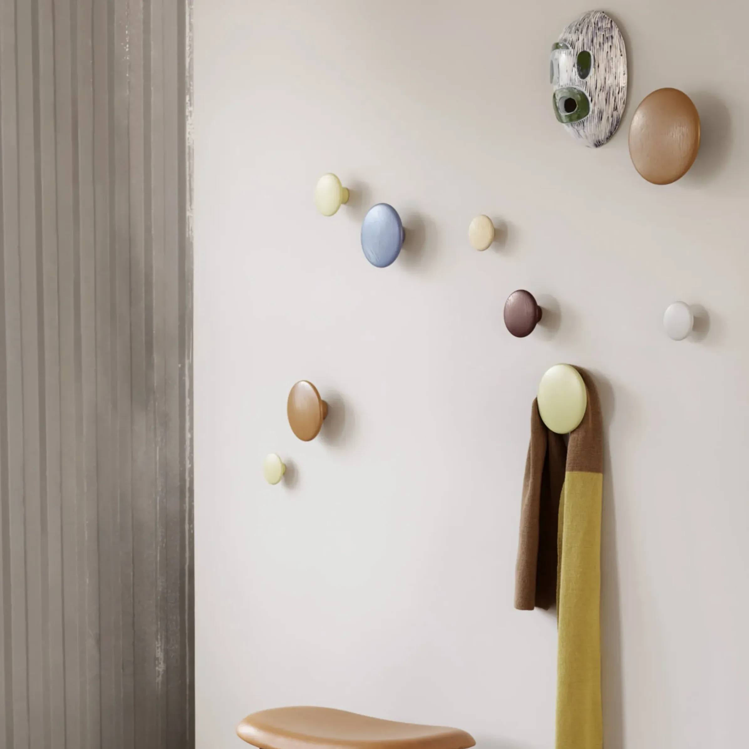 Patere The Dots Wood Bois Orange Marron / Xsmall - O 6,5 Cm - Muuto