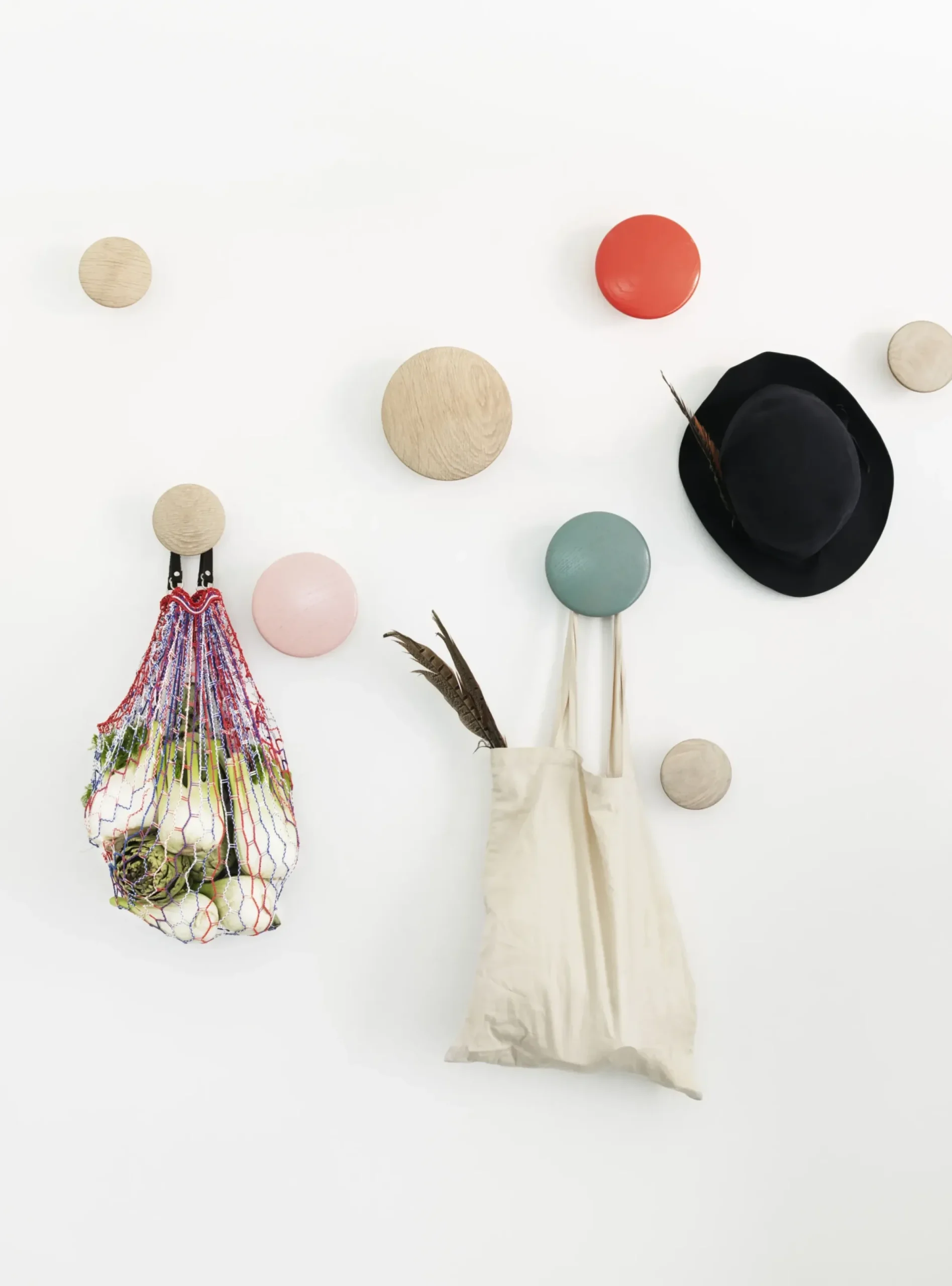 Patere The Dots Wood Bois Vert / Small - O 9 Cm - Muuto
