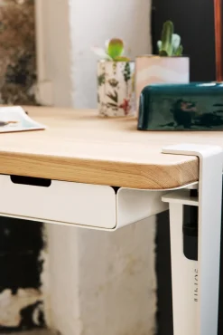 Pied Avec Fixation Etau Metal Blanc / H 75 Cm - Pour Creer Table & Bureau - Tiptoe