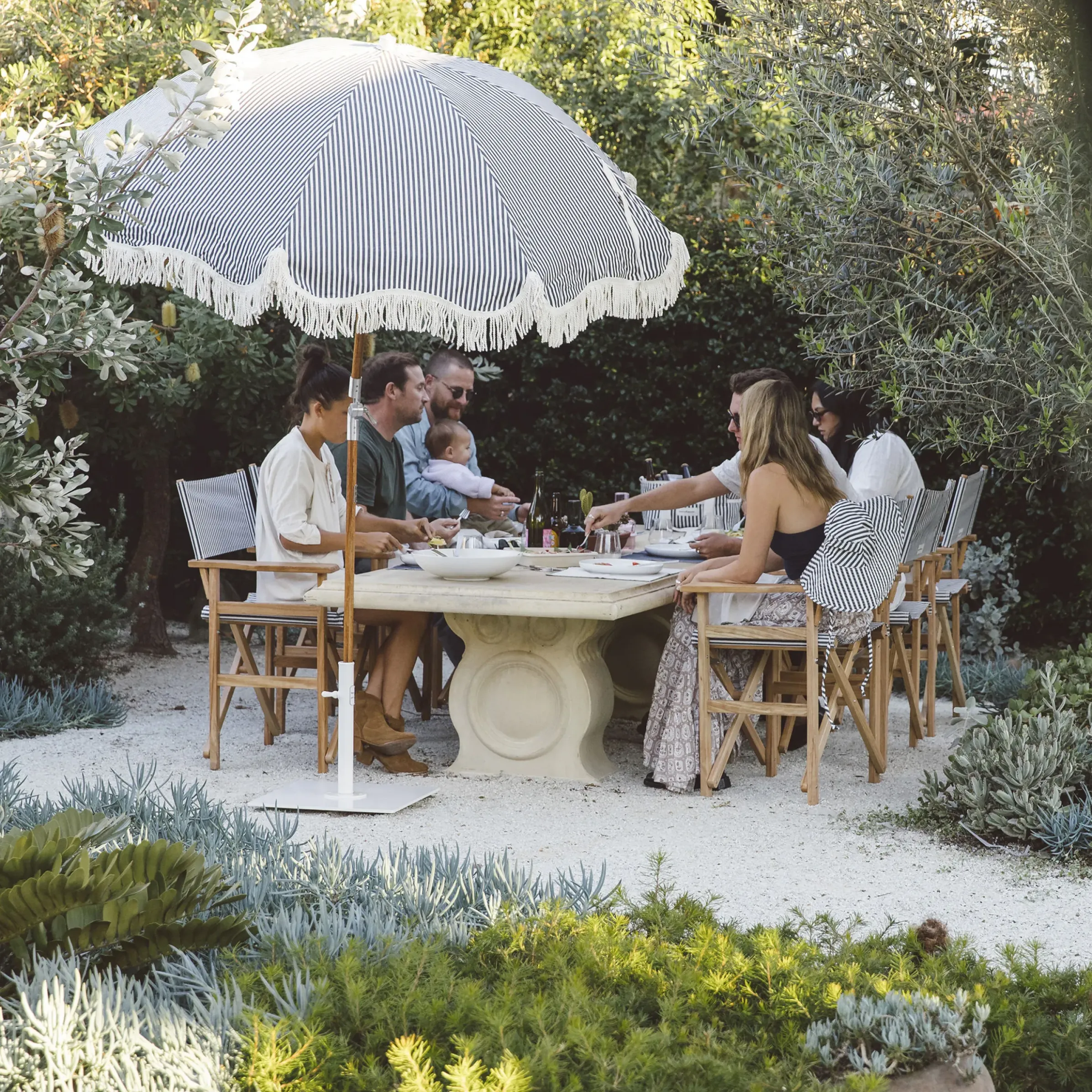 Pied De Parasol The Classic Metal Blanc / 25 Kg - Pour Mat De 2,5 A 3,8 Cm - Business & Pleasure