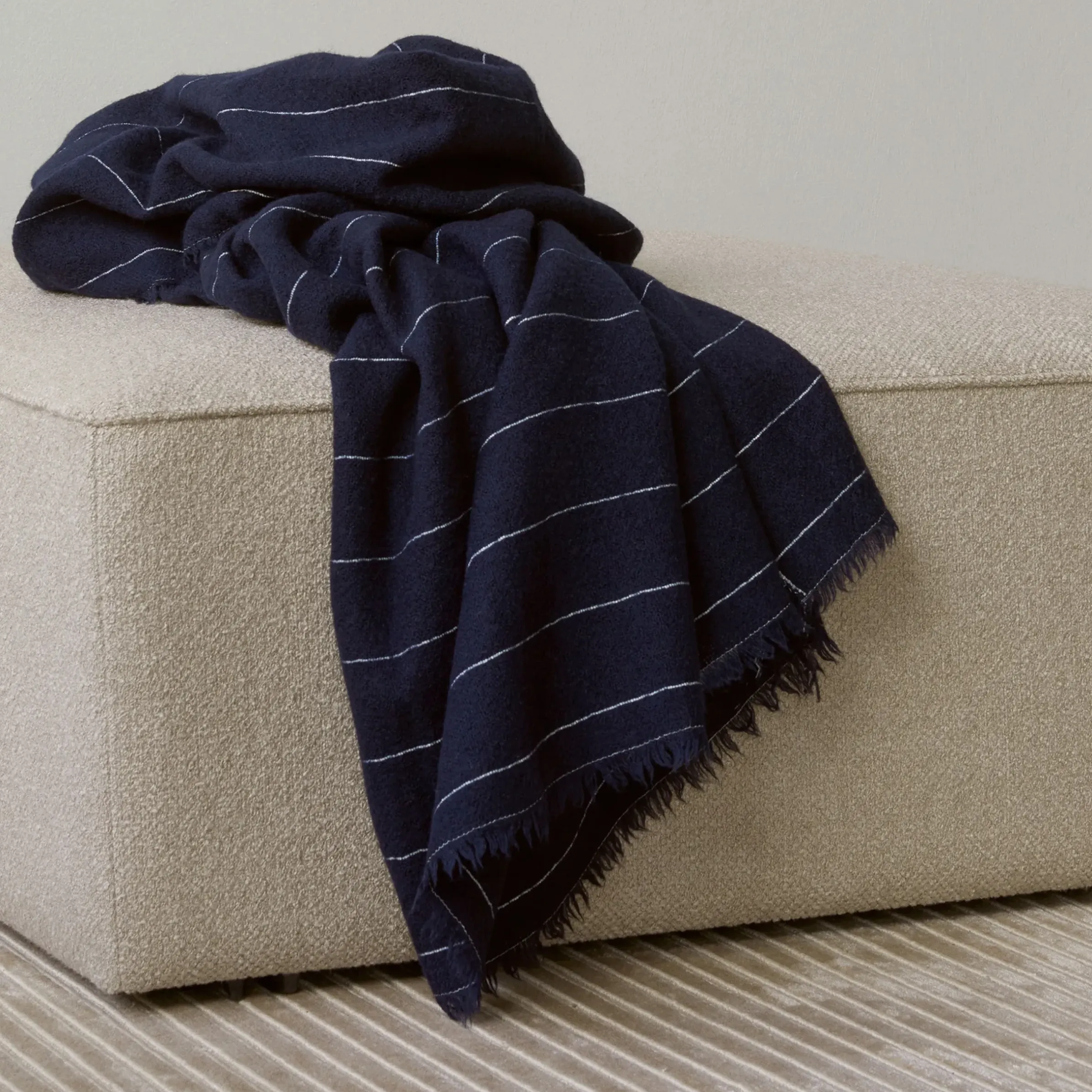 Plaid Battus Tissu Bleu / 130 X 185 Cm - Menu