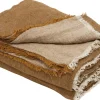Plaid Vice Versa Tissu Marron / 140 X 250 Cm - Lin - Maison De Vacances