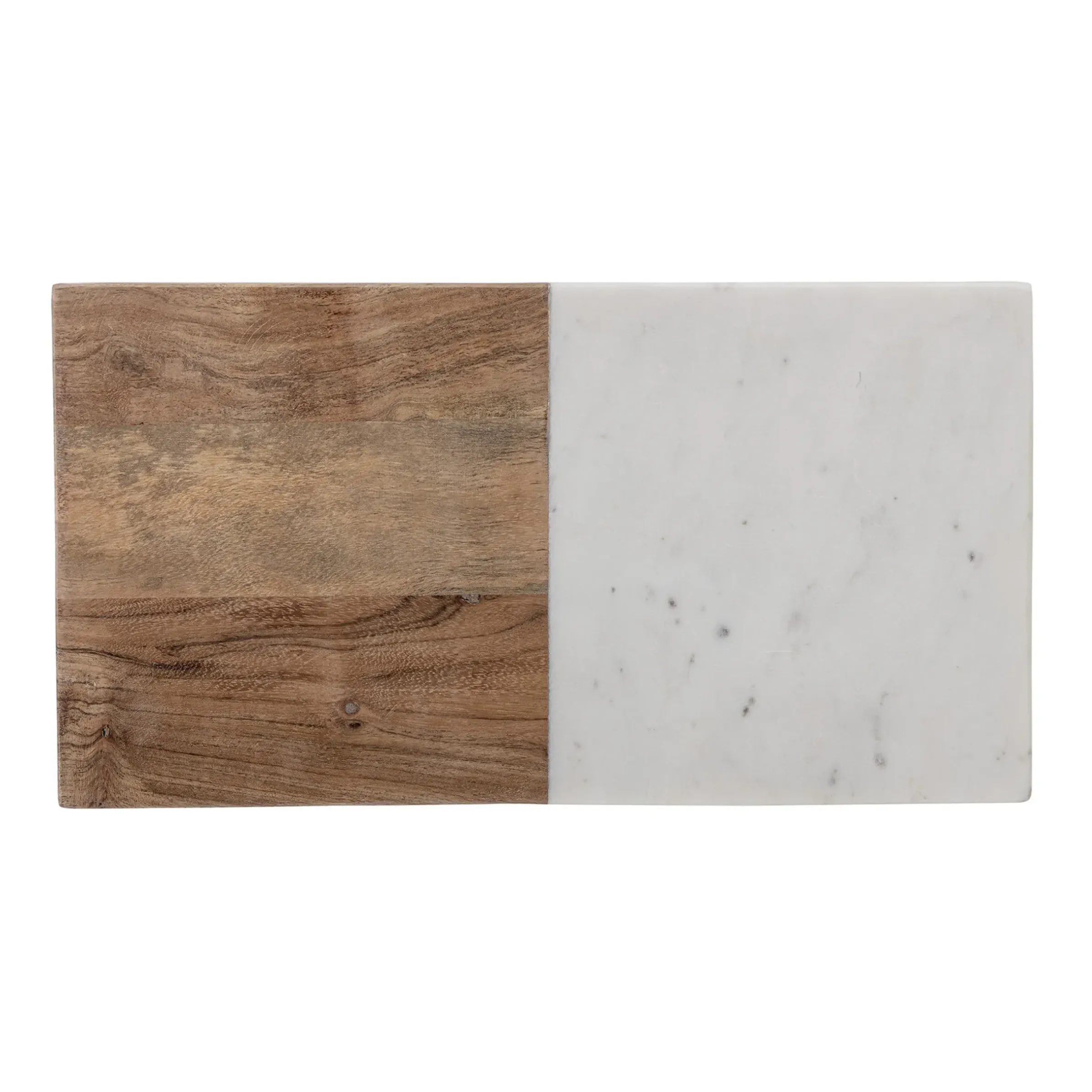 Planche À Découper Gya Pierre Blanc Bois Naturel / 38 X 20,5 Cm - Bois & Marbre - Bloomingville