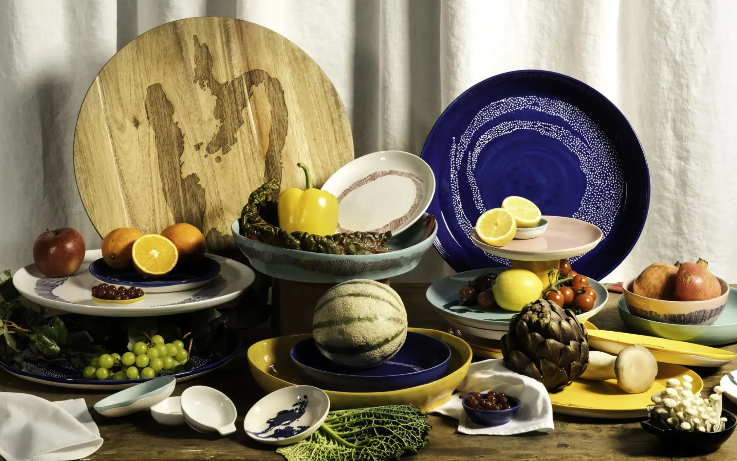 Plat De Service Feast Ceramique Bleu Medium / O 36 X H 6 Cm - Serax