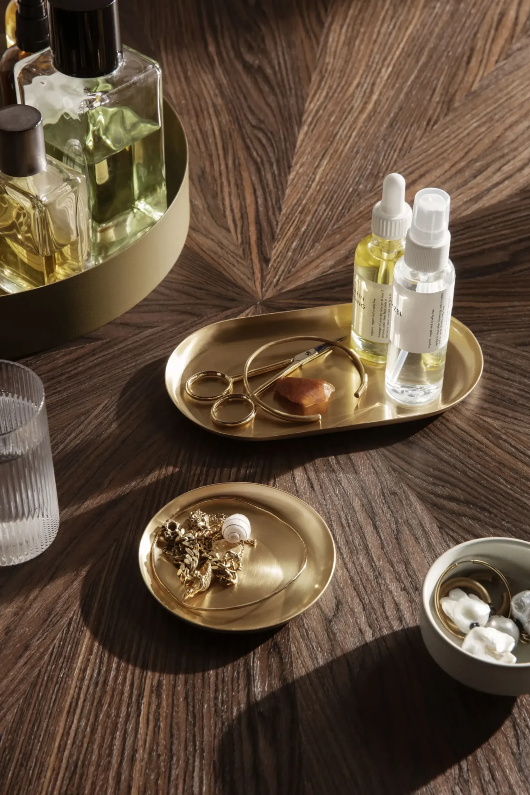 Plateau Basho Or Metal Oval / - 17 X 8 Cm - Ferm Living