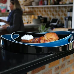 Plateau Basile Large Bois Bleu / Bois - O 50 Cm - Maison Sarah Lavoine