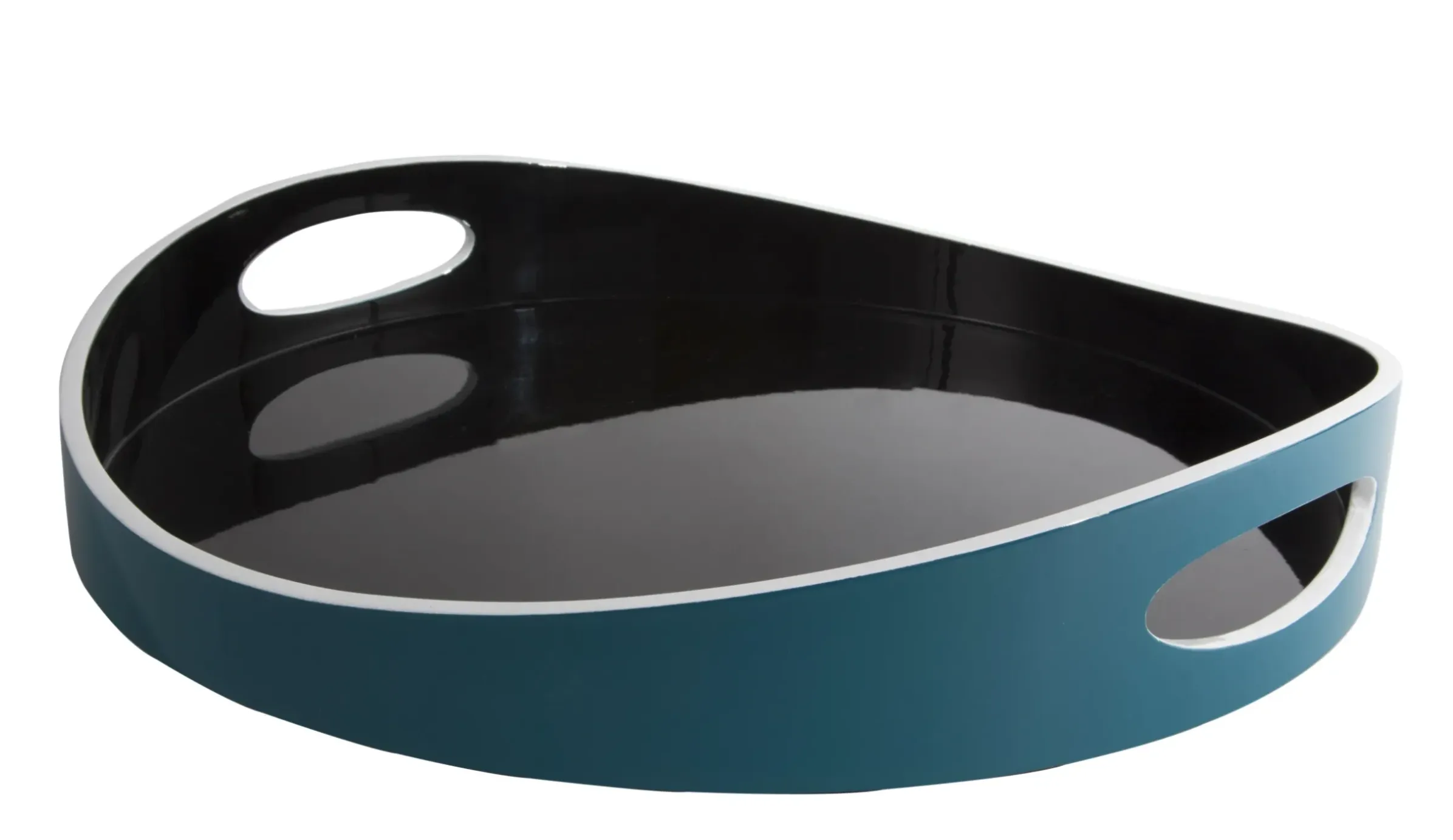 Plateau Basile Small Bois Bleu Noir / Bois - O 40 Cm - Maison Sarah Lavoine