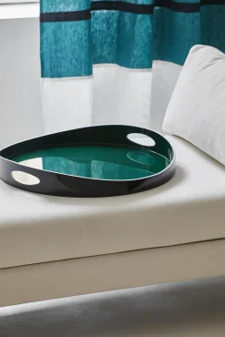 Plateau Basile Small Bois Bleu Noir / Bois - O 40 Cm - Maison Sarah Lavoine