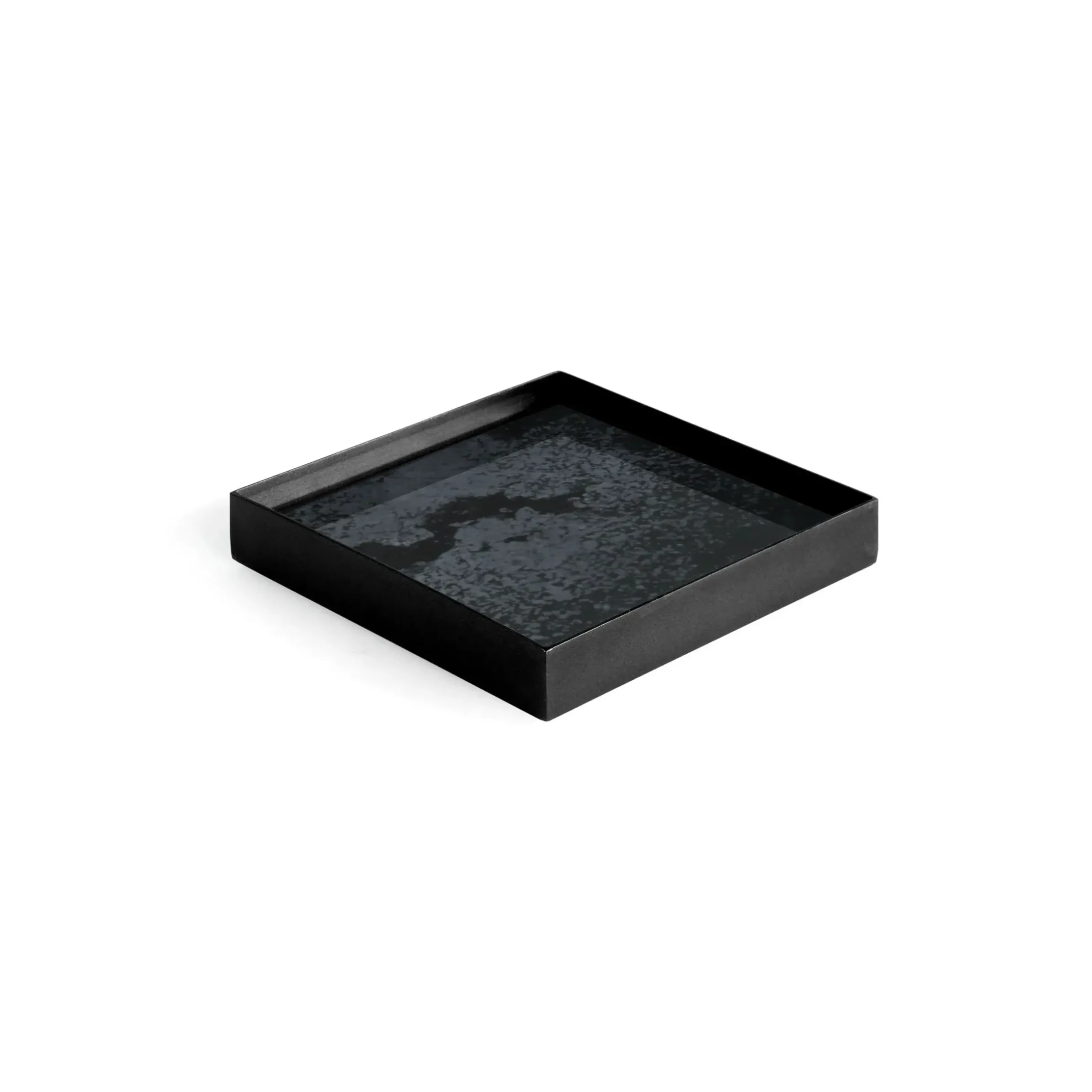 Plateau Charcoal Mirror Verre Noir / Vide-Poche - 16 X 16 Cm - Metal & Verre - Ethnicraft