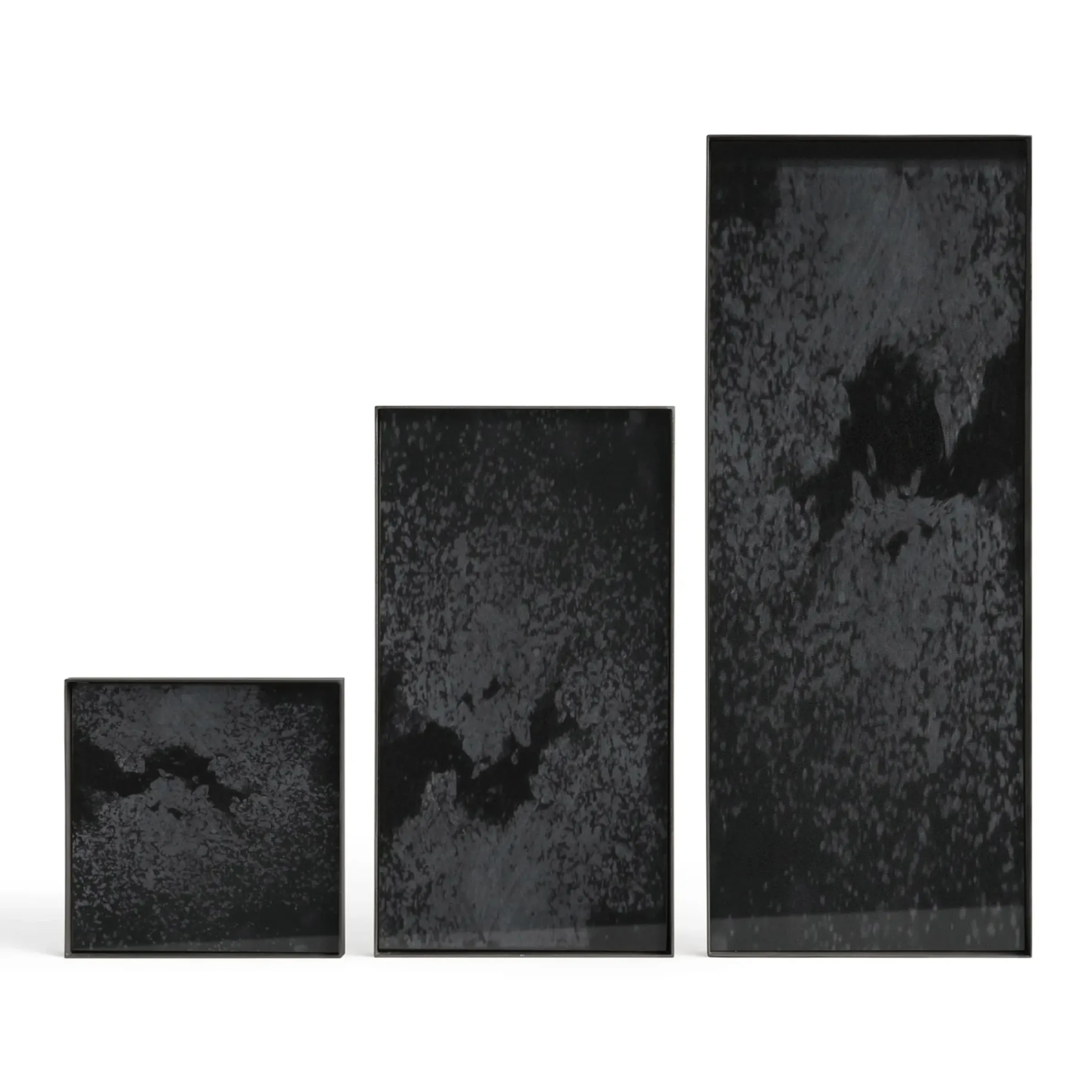 Plateau Charcoal Mirror Verre Noir / Vide-Poche - 16 X 16 Cm - Metal & Verre - Ethnicraft